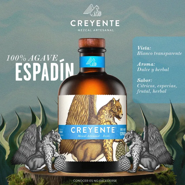 Creyente mezcal - Espadin bottle detail