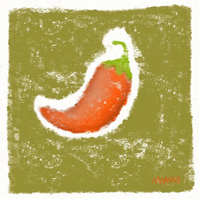 Chili pepper - textured illustration